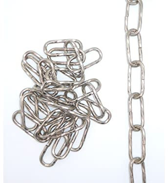 1mt catena ritorta cromo per lampadario Filo 3,5mm Maglia 45x20mm