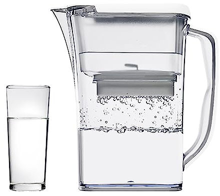 Caraffa Filtrante Per L'acqua,2 Cartucce Filtranti Da 90 Giorni,Capacità 3,2 Litri,Velocità Dell'acqua Filtrata 2 L/min,Riduce Le Impurità E Le Incrostazioni Nell'acqua, Migliora Efficacemente L'odore
