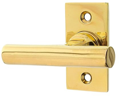 Fenstergriff antik aus Messing poliert modern, Fensterolive Industrie-Stil, Modell Uhlenberg B - handgefertigt | mit integrierter Rasterung