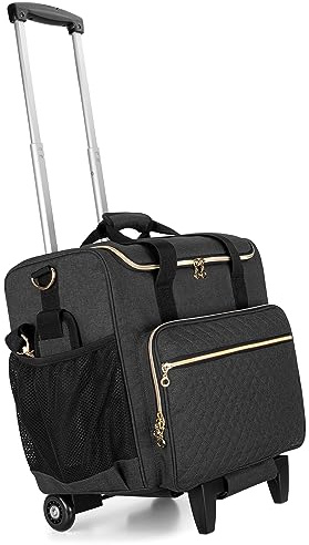 Luxja Lehrertasche Trolley, Laptoptasche Mit Rollen, Arbeitstasche für Damen, Aktentasche für Lehrer und Lehrerin, (OHNE ZUBEHÖR), Schwarz