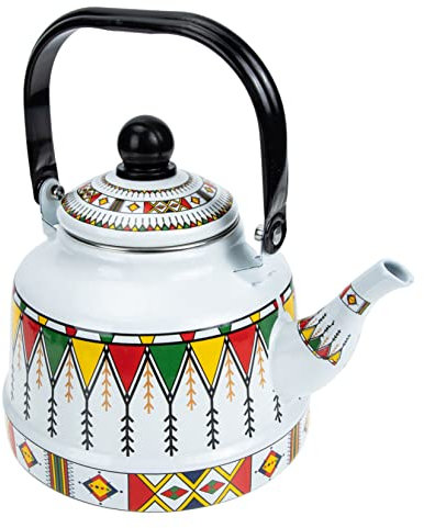 LeGDOr Emaille-Teekanne, 25 l, Blumendekor, Wasserkanne, Teekessel, Gaskessel, Teekessel, Herd, Porzellan-emaillierte Teekanne, Herd-Teekanne, Metalldekor, Heim-Teekanne, Blumen-Teekanne, Stahl