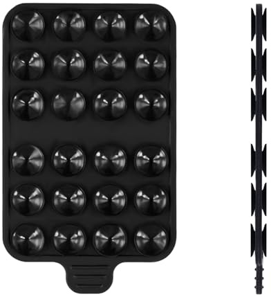 PEUTIER Double-Sided Suction Cup Phone Mount, Silicone Suction Phone Case Adhesive Sticky Phone Grip Hands-Free Phone Grip Silicone Phone Holder for iPhone & Android, Single Pack (Black)