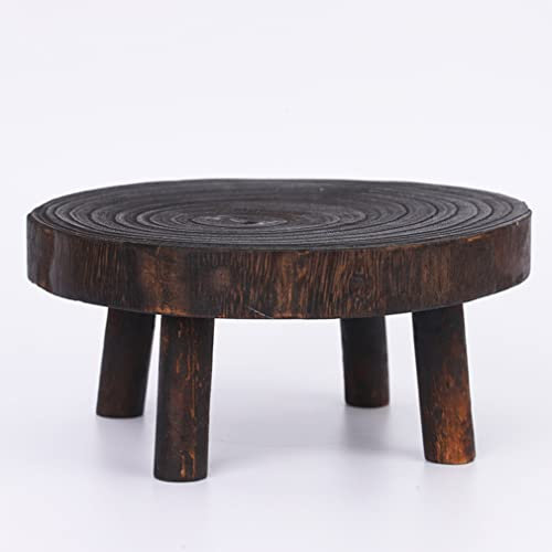 Stand de plante en bois, mini-colonne de 14x9cm Mini Round Plant Riser, Stand de la plante de la ferme, stand de présentation de plantes de table, petits tabourets en bois pour jardin, patio, maison