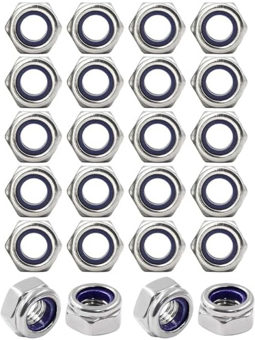 KGDUYC 20 Piezas Tuercas M8 Acero Inoxidable Tuercas, Tuercas Hexagonales, Tuercas autoblocantes, Tuercas de bloqueo, Conjuntos de tuercas para pernos Tuercas de tope
