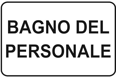 GLOBAL CARTELLO SEGNALETICO - bagno del personale - Adesivo Extra Resistente, Pannello in Forex, Pannello In Alluminio (Alluminio, 15x10 cm)