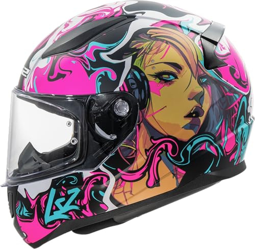 LS2, Integraler Motorradhelm RAPID II CYBERG Matt Purple Cyan, S