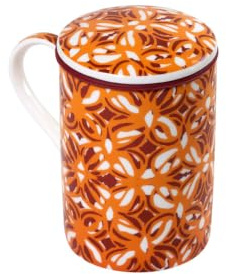 TEA SHOP - Taza de Té o Infusiones con filtro, infusor y tapa - Taza Classic Ámbar - Fabricada en Porcelana