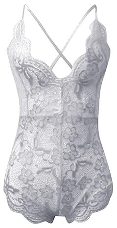 Generisch Femmes Mode Bobysuit Lingerie Jeu de rôle Lingerie Sexy Femmes Costumes Rouge Plaid Lingerie Soie Sexy (Blanc, XXXL)