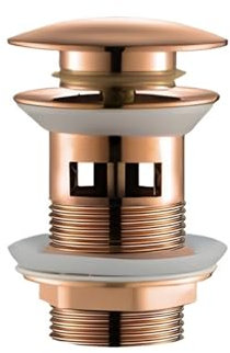 JHSDHYD Waschbeckenstöpsel Badezimmer Waschbecken Stopper Waschbecken Pop Up Abfluss Stecker Abdeckung Abfall Rohr Abtropffläche Mit Oder Ohne Überlauf for Bad Zubehör(R Gold with Hole)