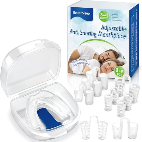 Anti Schnarch Schnarchstopper,Einstellbar Schnarchen Stopper gegen Schnarchen mit 2 Stile 8 Größen Nasenspreizer,Wiederverwendbares Anti Snoring für Herren und Damen-Transparent