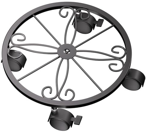 Chinpakden Pflanzenroller - 26cm Rollbrett Pflanzen, Blumenroller 360° Grad Drehbar, 1 Stück Rollbretter Kann 35kg Tragen, Geeignet für Den Innen- und Außenbereich.