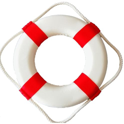 Rettungsring Schwimmring, 35 cm Schaumstoff, Wanddekoration für Pool und Schwimmbad, Schwimmschaum Sicherheitsring für Pool, Wanddekoration im mediterranen Stil (1)