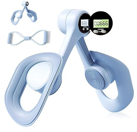 Thigh Muscle Master for Women, Kegel Pelvic Floor Trainer with Counter Resistance Band, Leg Muscle Exercise Devices Strengthener Workout Exerciser Equipment for Home Use (Blue)