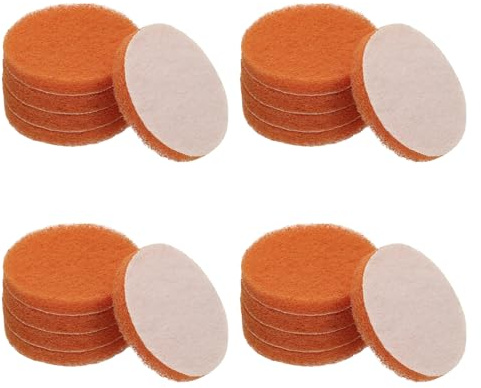 YELARXI Power Scrub Pads, Scrubbing Pads 2000 Grits Scouring Discs - Fitting for (Home Kitchen Cleaning - Drill Attachment - Scrubber Replacement) 20 Pcs & 3 Inch & Orange