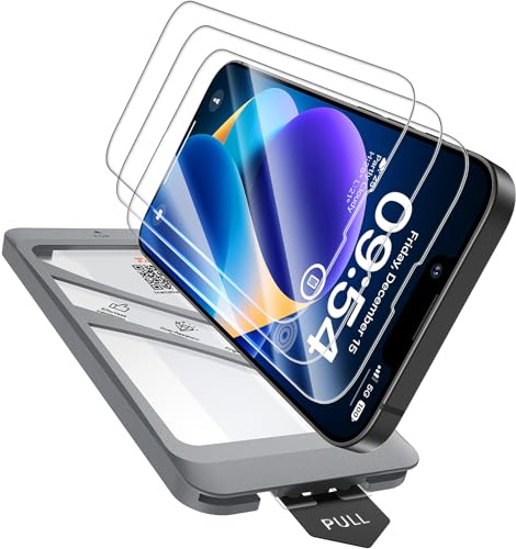 TAURI 2 Pezzi Pellicola Vetro Temperato per iPhone 14 | Rimozione Automatica Della Polvere, Durezza 9H Protettiva, Senza Bolle