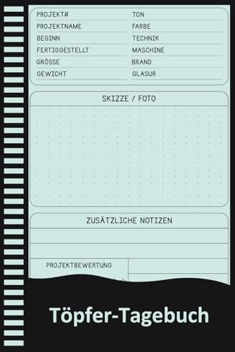 Töpfer-Tagebuch: Keramik- & Töpfer-Projektbuch für Tonarbeiten, Glasuren & kreative Ideen.
