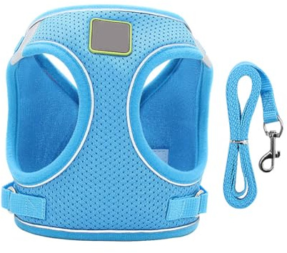 TOGEVAL Breathable Pet Vest Harness and Reflective Dog Chest Strap Set Lightweight Xs for Comfortable Outdoor Use Easy-clean Material Stylish Puppy Harness with Safety Visibility Features