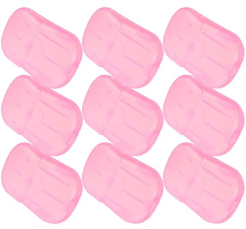 ULTECHNOVO Rodajas de Jabón de Viaje en Caja, 20 Cajas de 20 Hojas, Rosa | Hojas de Jabón para Viajar, Láminas de Jabón Portátiles, Limpieza de Manos en Viajes y Negocios