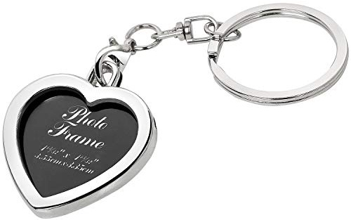 TRIXES Schlüsselanhänger Miniatur Silberherz Foto Frame abnehmbarer Schlüsselring persönliches Geschenk für Sie