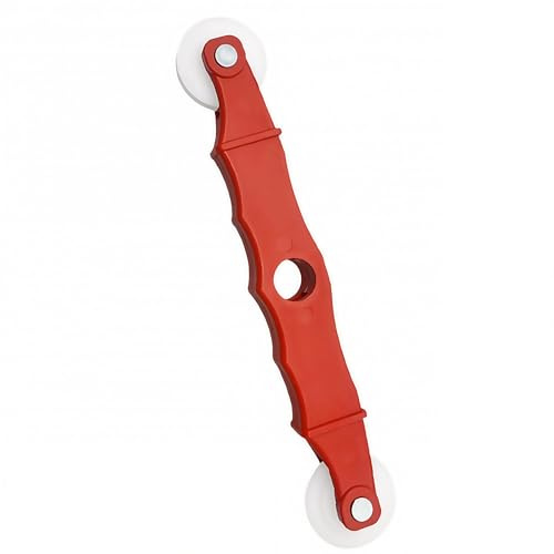 Rotella per Zanzariere, Attrezzo per Installare la Rete Zanzariera, Strumento per Inserire Zanzariere Negli Infissi delle Porte, con Doppia Rotella in Nylon e Manico in Plastica, Rosso