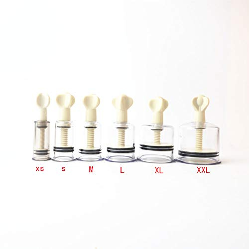 6 Größen Brust Nippelsauger Nippel Sucker Rotary Twist Schröpfen Gerät Vakuum Pumpe Klitoris Sauger Enlargement Enhancer Sexspielzeug für Damen (L+XXL)