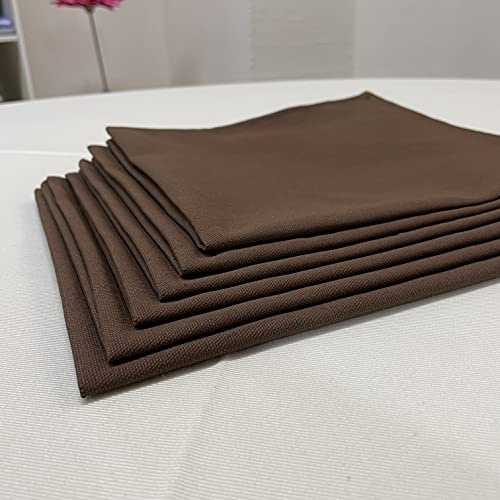 T&S -Set di 6 tovaglioli Stoffa in Puro Cotone Morbido di Colore Marrone - IN OFFERTA - MADE ITALY - Tovaglioli riutilizzabili mis.45x45 cm