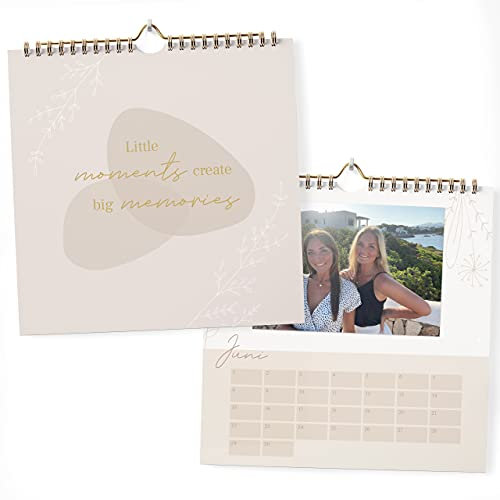 KIND OF HAZEL® Fotokalender zum Selbstgestalten ohne Jahr I Bastelkalender, Kalender zum selbstgestalten, Geburtstagskalender immerwährend I Wandkalender als DIY Geschenk