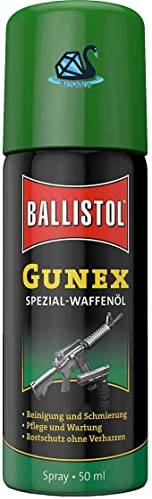 Eva Shop® Ballistol Premium Gunex Waffenöl hochwertiges Spezial-Waffenöl | Waffenpflege für Gewehre, Pistolen und Revolver 50ml Spray