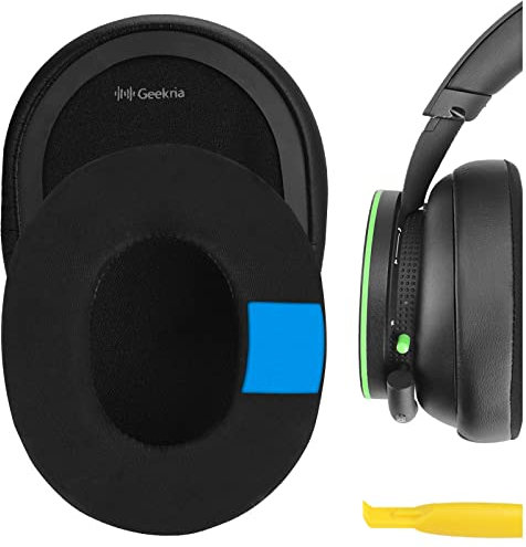 Geekria Cuscinetti auricolari di ricambio in gel per Microsoft Xbox Wireless/stereo, edizione speciale per il 20° anniversario, parti di riparazione con guida video (nero)