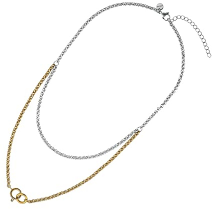 NOELANI Collier Edelstahl Damen Halsschmuck, 37+5 cm, Bicolor, Kommt in Schmuck Geschenk Box, 2033758
