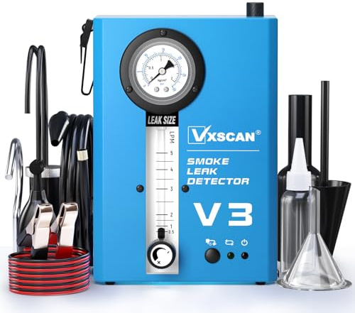 Automobil-Rauchmaschine Leckdetektor, EVAP Rauchmaschine für Autos mit eingebauter Luftpumpe und Manometer, Durchflussmesser, Dual-Modus für alle DC12V Fahrzeuge im Vakuum, Kraftstoff und anderen