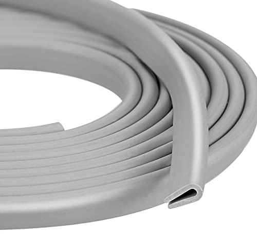 Rubber U Channel Edge Trim, Door Seal Strip, Fits Edge up to 1/16 Inch (1. 6mm) U Shape Weather Stripping(10 Feet,Gray)
