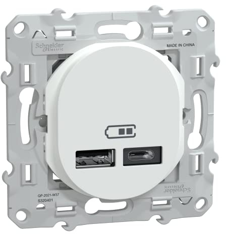 Schneider Electric - Ovalis C Series - doube USB charger 2,4 A - white - S320401