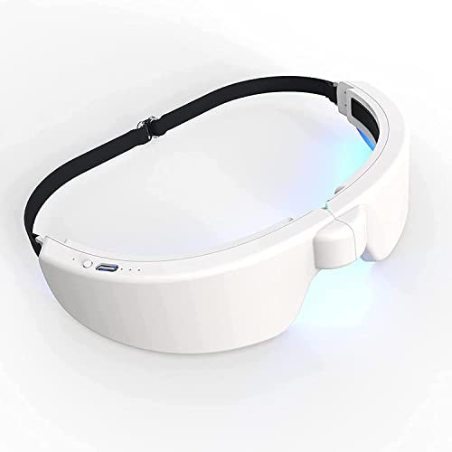 Occhiali per terapia della luce blu di alta qualità, lampade naturali per terapia SAD con 4 funzioni di impostazione del timer, occhiali portatili da 1000 Lux per la depressione, alimentazione USB,