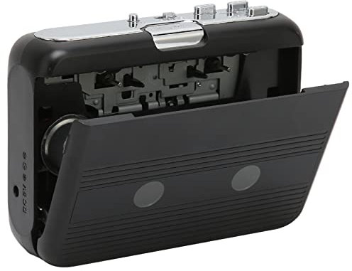 Bluetooth Kassettenspieler, Tragbarer Kassetten Audio Musikplayer, Stereo Kassettenspieler mit 3,5 mm Klinkenkopfhörer, Lautsprecher, Auto Reverse Retro Kassettenspieler (Schwarz)