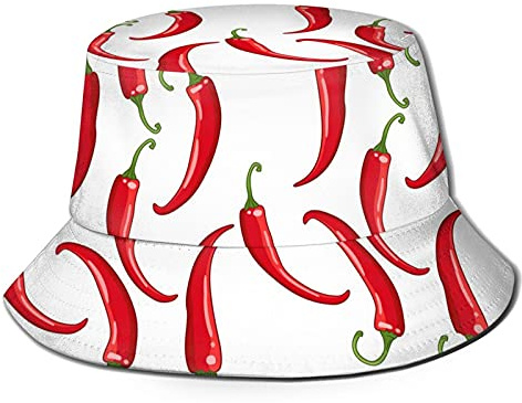 208 Rote Chili Damen Herren Strandhut Einheitsgröße Anglerhut Komfortables Sommerhut Eimer Hut Für Strand Wandern Reisen
