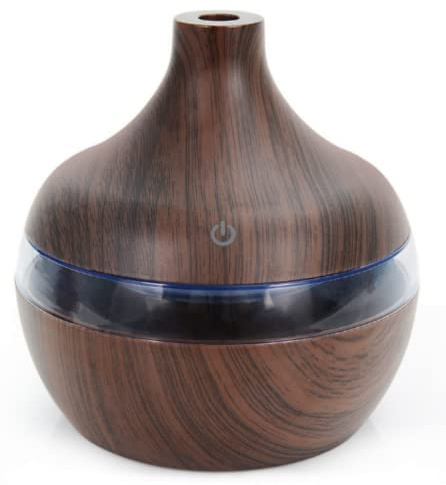 Humidificador de aroma ultrasónico LED, difusor de aceites esenciales, aromaterapia, purificador de aire, atomizador (color oscuro)