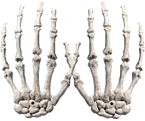 KATELUO 1 Paar Halloween Skelett Hände,Skelett Hände Deko,Skeletthand,Halloween-Dekorations-Requisiten Eignen Sich für Halloween, Spukhaus-Requisiten, Horrorpartys