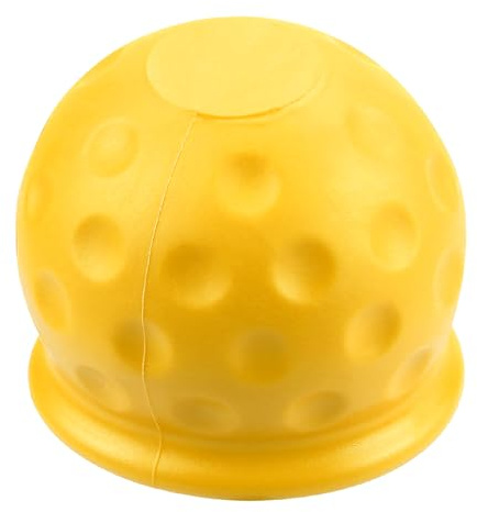 Rumyve 1-Piece Trailer Hitch Ball Cover - Abrasion-Resistant and Dust-Proof - Soft Rubber Tow Bar Cover 50mm (Yellow)