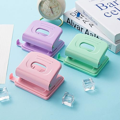 NEDLON 3 Stück Rundlocher 2 Ringe, Manueller Locher Für Binder, Scrapbook-Tags, Karton-Werkzeug Bürozubehör Für Studenten