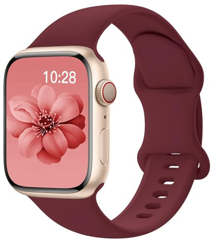 Yoohoo klockarmband, kompatibelt med Apple Watch, 38–49 mm, mjukt silikon sportarmband som ersättning, kompatibelt med iWatch Ultra 2/Ultra SE serie 9–1, för män och kvinnor, 44mm/45mm/46mm/49mm/42mm