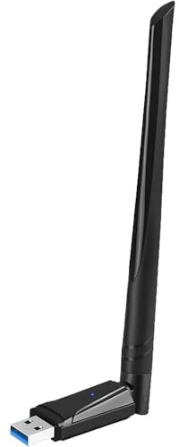 Dongle WiFi 1300 Mbps USB 802.11 AC Double Bande 5 GHz/2,4 GHz Fast 3.0 à Gain Élevé 5 dBi Antenne Réseau Adaptateur Sans Fil pour PC Bureau Ordinateur Portable