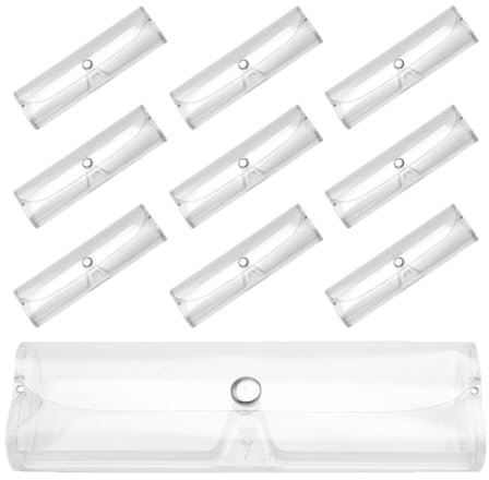PACKOVE Transparentes Brillenetui, 10 Stück, Sonnenbrillen, transparente Tasche, Schnalle, tragbar, kratzfest, Brillenbox, leichte Brillenbox für Reisen, wie abgebildet, 15.00X4.60X2.30CM