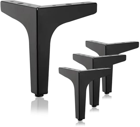 MHYMX Möbelfüße Schwarz 4 Stück Schrankfüsse 15cm Möbelfüße Metall Ersatz Möbelbeine Schrank Regalfüße Belastbar Bis 500 KG Metallfüße für Möbel Schränke Sideboard Couch