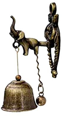Zerodeko Elephant Door Bell Retro Elephant Doorbell Windchimes Outdoors Door Hanging Bell Decorative Doorbell Wall Mounted Antique Bell Antique Door Chime Store Entry Door Chime Bell