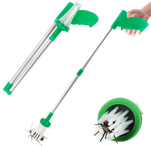 Pinza per ragni extra lunga, 83 cm, pieghevole, tenuta a mano, per catturare e rilasciare ragni, scarafaggi e vespe