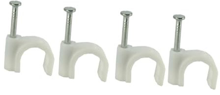 MOLUCKFU 300 Stück Kunststoff Rundkabelclips Weiß Kabelmanagement Für 6-10mm Kabel Korrosionsfreie Nagelklemmen Elektro Ethernet Koaxialkabelhalter Für Innen Und Außen