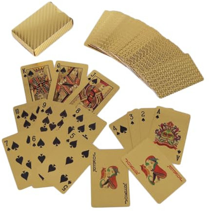 TOBBOMEY wasserdichte Poker-Spielkarten Goldfolie Kreative Farbmuster Unterhaltungsrequisite Für Bar Zuhause Büro Kartenspiele Erwachsene