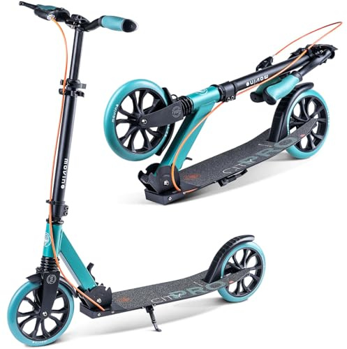 Movino Roller Scooter Klappbar Kickscooter Cityroller Erwachsene Jugendliche Bis 100 kg Höhenverstellbar Stabile Konstruktion Mit ABEC7 Kugellagern City Pro