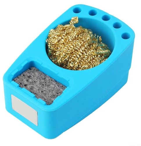 Besttoolifes Cleaning Solutions Support de soudure en silicone avec boule de cuivre intégrée, dissolvant d'étain à dessouder avec support en silicone et éponge de nettoyage (B)
